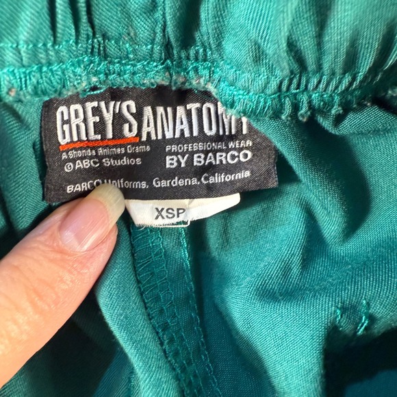 Grey's Anatomy 4232P XSP Scrub Pants Elastic Waist Drawstring Pockets Green - Picture 5 of 12